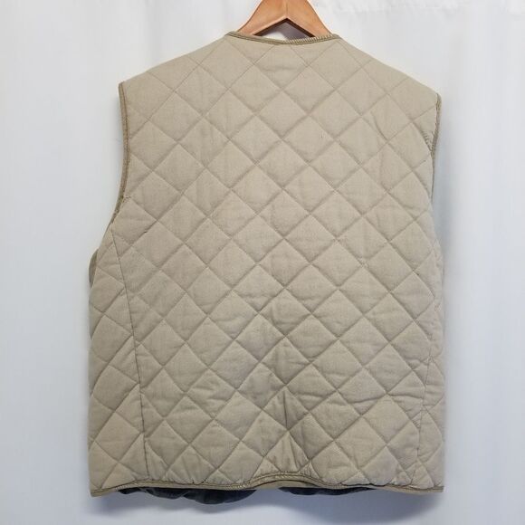 Vintage 90s y2k American Eagle Reversible Blue Plaid Khaki Vest Size Medium - Picture 4 of 9